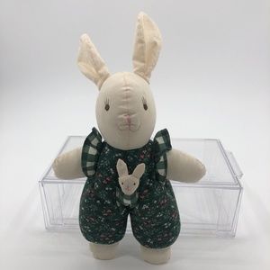 Pier 1 Bunny Rabbit Mother Baby Fabric Plush Easter Stuffed Animal Doll 14" HTF